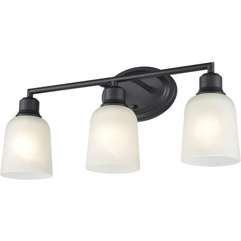 Amberle 3 Light 22 inch Matte Black Vanity Light Wall Light